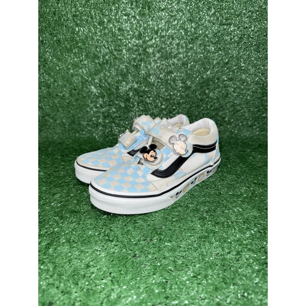 Vans Disney Classic Slip On Checkerboard Blue White Walking Shoe Toddler Size 13